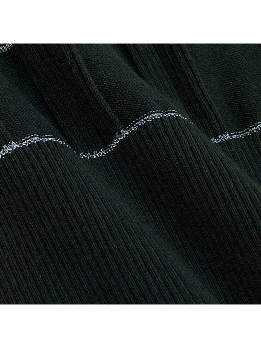 Chanel Shirt Docking Knit Top 38 Black Sweater